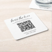 ヘビーホワイト |共有・ザ・ラブ | 結婚s スクエアペーパーコースター (アングル)