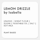 ヘビーホワイト |自家製ケーキ製品の原料ラベル スクエアシール (正面)