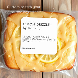 ヘビーホワイト |自家製ケーキ製品の原料ラベル スクエアシール