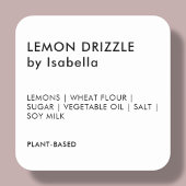 ヘビーホワイト |自家製ケーキ製品の原料ラベル スクエアシール