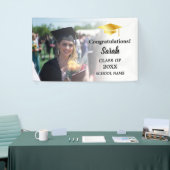 ヘビーホワイト | 金ゴールドカスタム卒業写真クラスOf 2025 横断幕 (トレードショー)