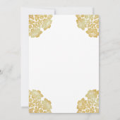 ヘビーホワイト |金ゴールドビクトリアンレース80thバースデーパーティー 招待状 (裏面)