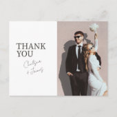 ヘビーホワイト | Flat モダン結婚の写真ありがとう ポストカード (正面)