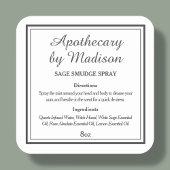 ヘビーホワイト | Sage Smudgeスプレーボトルラベル スクエアシール