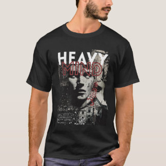 ヘビーマインドの美学ストリートウェア | グランジグラフィック Tシャツ