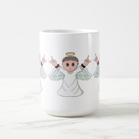 ヘビーミュージックを愛する天使 コーヒーマグカップ (中央)
