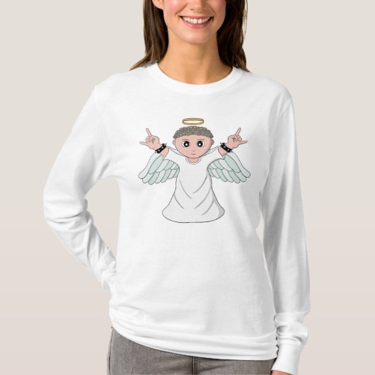 ヘビーミュージックを愛する天使 Tシャツ (正面)