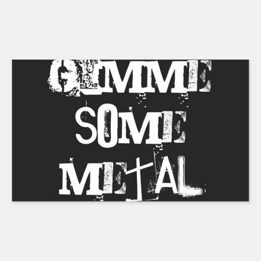 ヘビーメタルのシール 長方形シール (正面)