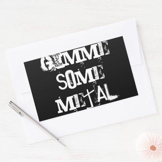 ヘビーメタルのシール 長方形シール (封筒)