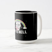 ヘビーメタルのメタルヘッド猫が地獄へ ツートーンマグカップ (正面右)