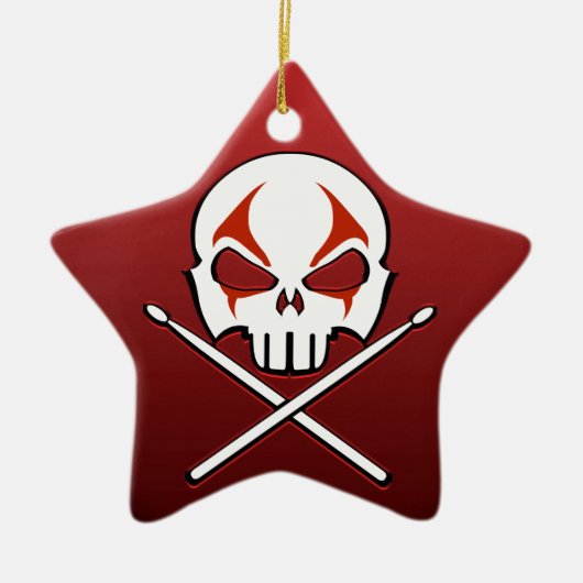 ヘビーメタルオーナメントロック転が&ドラマーカスタム セラミックオーナメント (正面)