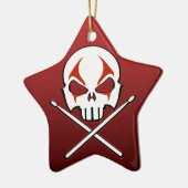 ヘビーメタルオーナメントロック転が&ドラマーカスタム セラミックオーナメント (左)