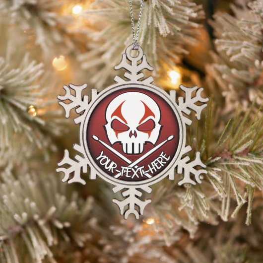 ヘビーメタルオーナメントロック&ドラ転がマーカスタム スノーフレークピューターオーナメント (ツリー)