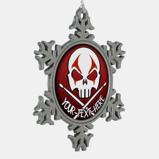 ヘビーメタルオーナメントロック&ドラ転がマーカスタム スノーフレークピューターオーナメント (左)