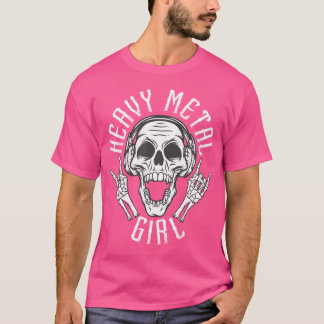 ヘビーメタルガールシャツ懸命ロックメタヘッドヘビーM Tシャツ