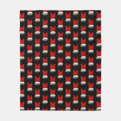 ヘビーメタルクリスマスホルンアップパターン フリースブランケット (正面)
