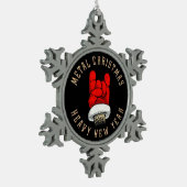 ヘビーメタルクリスマス スノーフレークピューターオーナメント (左)