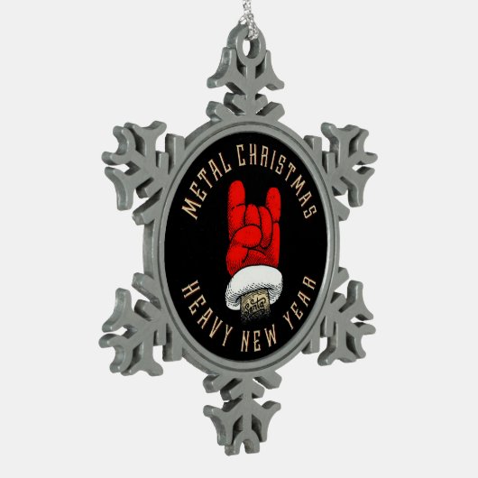 ヘビーメタルクリスマス スノーフレークピューターオーナメント (左)