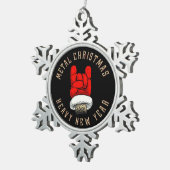 ヘビーメタルクリスマス スノーフレークピューターオーナメント (右)