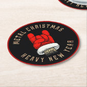 ヘビーメタルクリスマス ラウンドペーパーコースター (アングル)