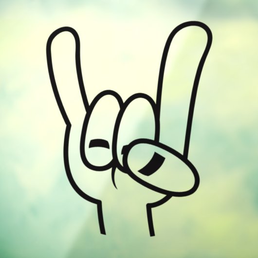 ヘビーメタルデビルホルンブラックライン ウィンドウサイン (シート3)