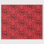 ヘビーメタルデビルホルンブラックライン ラッピングペーパー (フラット)