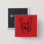 ヘビーメタルデビルホルンブラックライン 缶バッジ (正面&裏面)