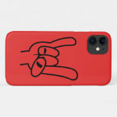 ヘビーメタルデビルホルンブラックライン Case-Mate iPhoneケース (裏面(横))