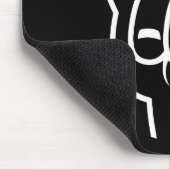 ヘビーメタルデビルホルンホワイトライン マウスパッド (コーナー)