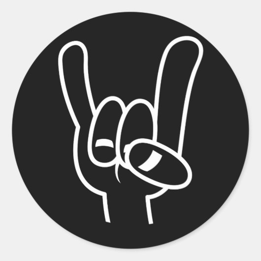 ヘビーメタルデビルホルンホワイトライン ラウンドシール (正面)