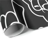 ヘビーメタルデビルホルンホワイトライン ラッピングペーパー (ロールコーナー)