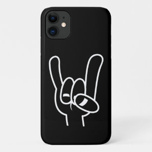 ヘビーメタルデビルホルンホワイトライン iPhone 11 ケース