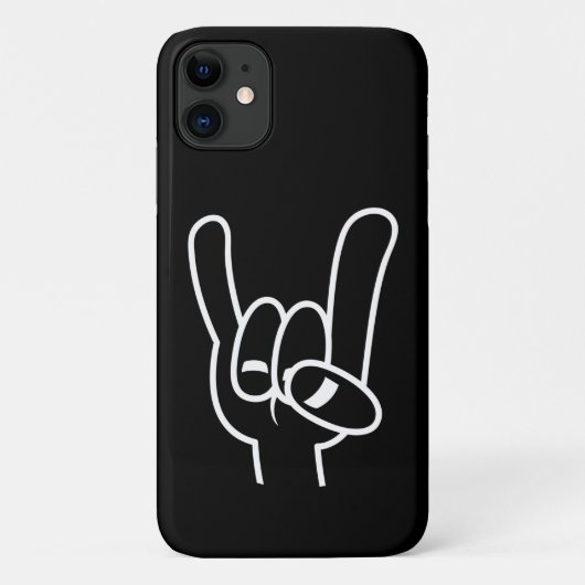 ヘビーメタルデビルホルンホワイトライン Case-Mate iPhoneケース (裏面)