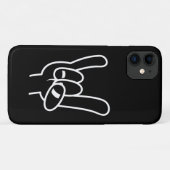 ヘビーメタルデビルホルンホワイトライン Case-Mate iPhoneケース (裏面(横))