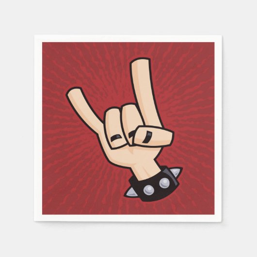 ヘビーメタルデビルホーン スタンダードカクテルナプキン (正面)