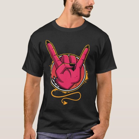 ヘビーメタルデビルホーン Tシャツ (正面)