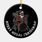 ヘビーメタルドラマークリスマスロック&転がスカルCe セラミックオーナメント (正面)