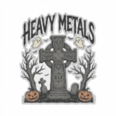ヘビーメタルハロウィン墓場ベクターデザイン_1 シール (正面)