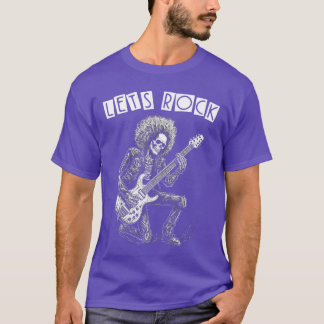 ヘビーメタルパンクロックNロールLetsロックスケルトンGu Tシャツ