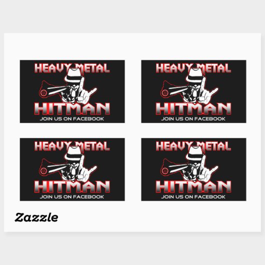 ヘビーメタルヒトマンステッカー 長方形シール (シート)