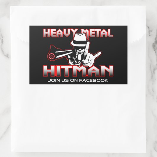 ヘビーメタルヒトマンステッカー 長方形シール (バッグ)