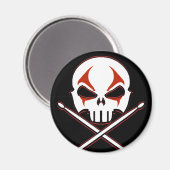 ヘビーメタルマグネットロック&ドラマー転がマングマグネット マグネット (正面/裏面)