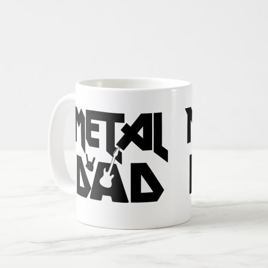 ヘビーメタルミュージックパパロッカー懸命ロックギター コーヒーマグカップ (正面左)