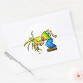 ヘビーメタルモッシュピットヘッドバンガーパーティー動物 ラウンドシール (封筒)