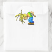 ヘビーメタルモッシュピットヘッドバンガーパーティー動物 ラウンドシール (バッグ)