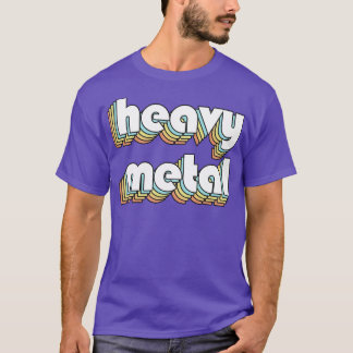 ヘビーメタルレトロレインボータイポグラフィフェードスタイル Tシャツ