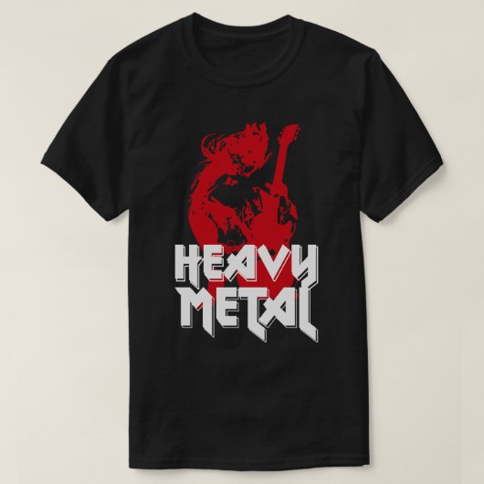 ヘビーメタルロックギタープレーヤー Tシャツ (デザイン正面)