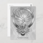 ヘビーメタル死スカル墓場グリーティングカード ポストカード (正面/裏面)