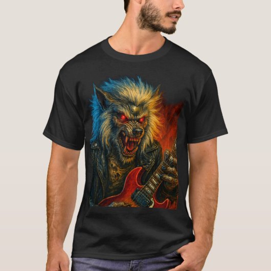 ヘビーメタル遊ウォーブのギター Tシャツ (正面)
