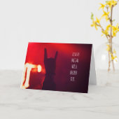 ヘビーメタル音楽は決して死ぬことはない誕生日カード カード (黄色い花)